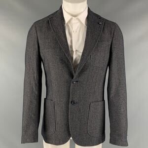 LABORATORI ITALIANI Size 38 Navy White & Red Pinstripe Sport Coat